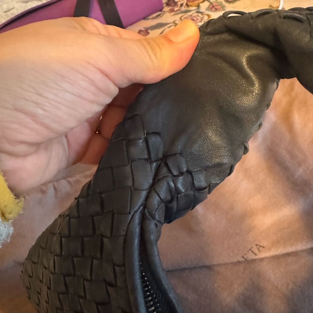 Bottega Veneta gunmetal gray/blue Woven Shoulder Bag - Picture 16 of 16
